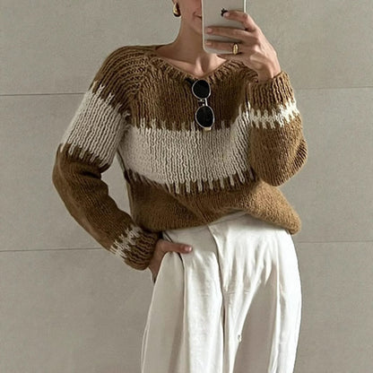 Damen gestrickter Oversized Pullover Merchesia