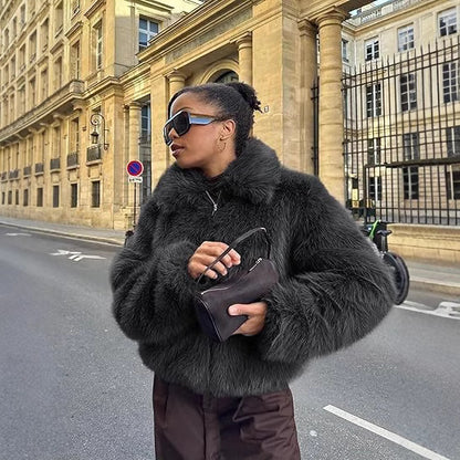 Damen Designer Kunstfelljacke Merchesia