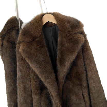 Damen Langhaarmantel für elegante Anlässe Merchesia