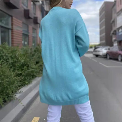 Damen gemütliche Strickjacke mit praktischen Taschen und offenem Schnitt Merchesia