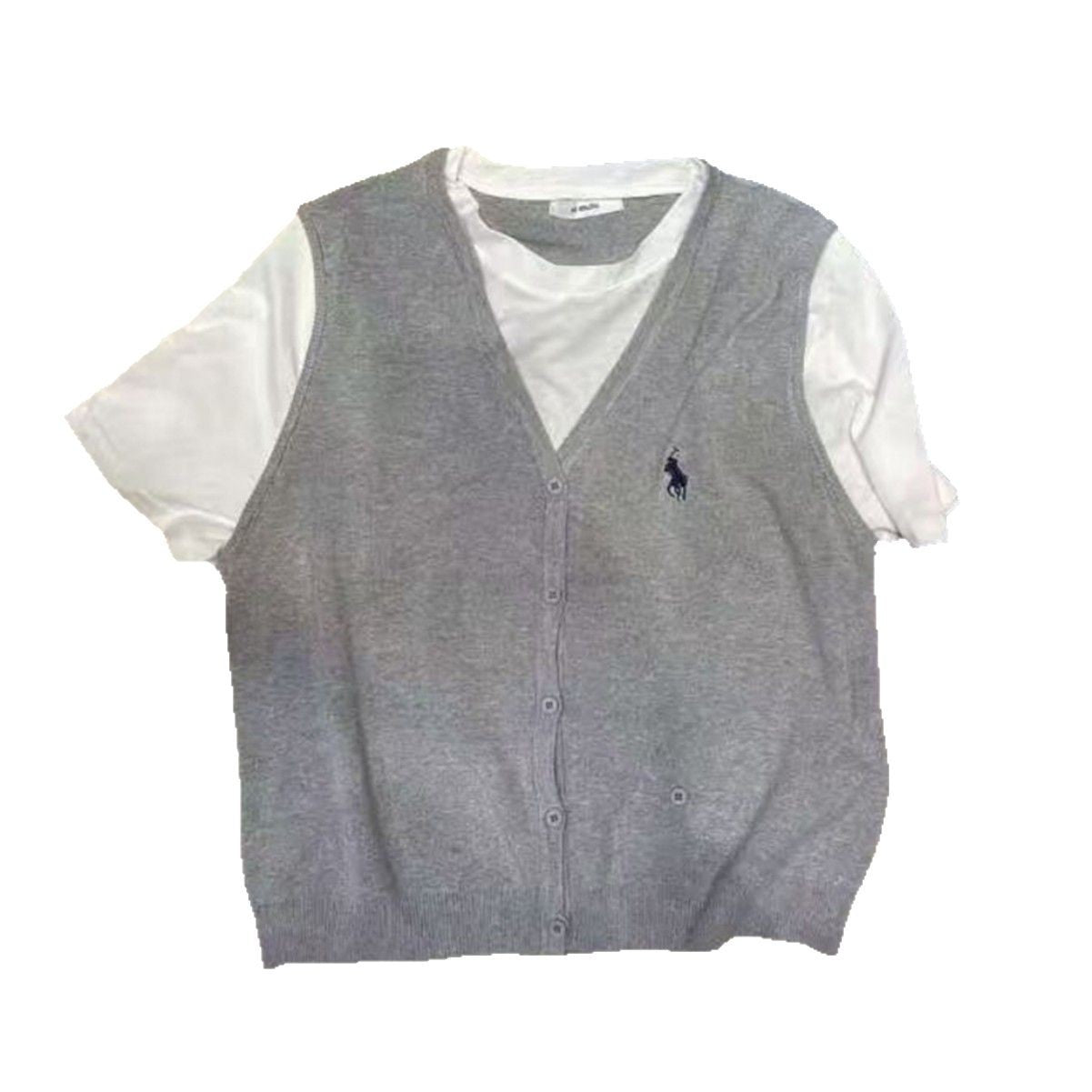 Damen Strickweste mit V-Ausschnitt Merchesia