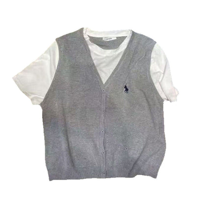 Damen Strickweste mit V-Ausschnitt Merchesia