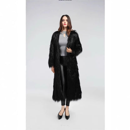 Damen Luxuriöser Kunstpelzmantel mit elegantem Futter Merchesia