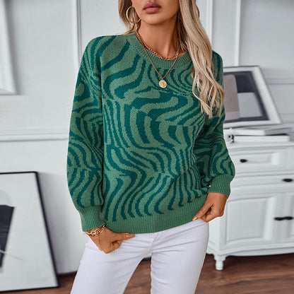 Damen modischer Strickpullover mit einzigartigem Wellenmuster Merchesia