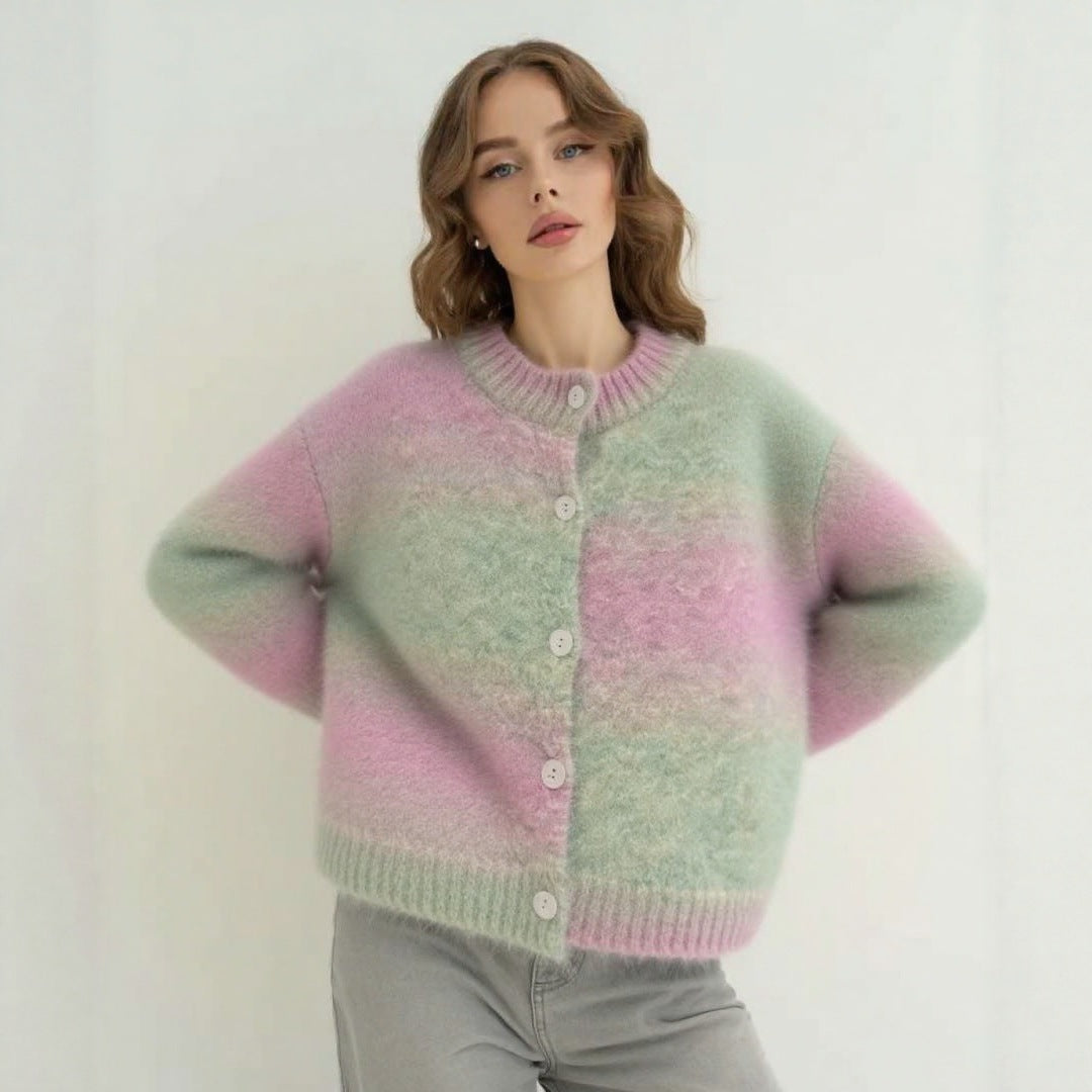 Damen Strickjacke mit knopfbarem Design und luxuriöser Maschenstruktur Merchesia