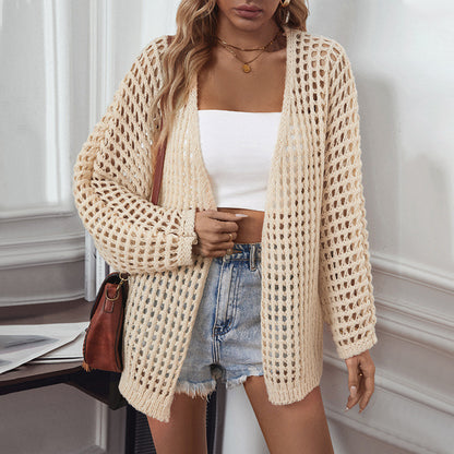 Damen luftige Strickjacke im modernen Netzdesign Merchesia