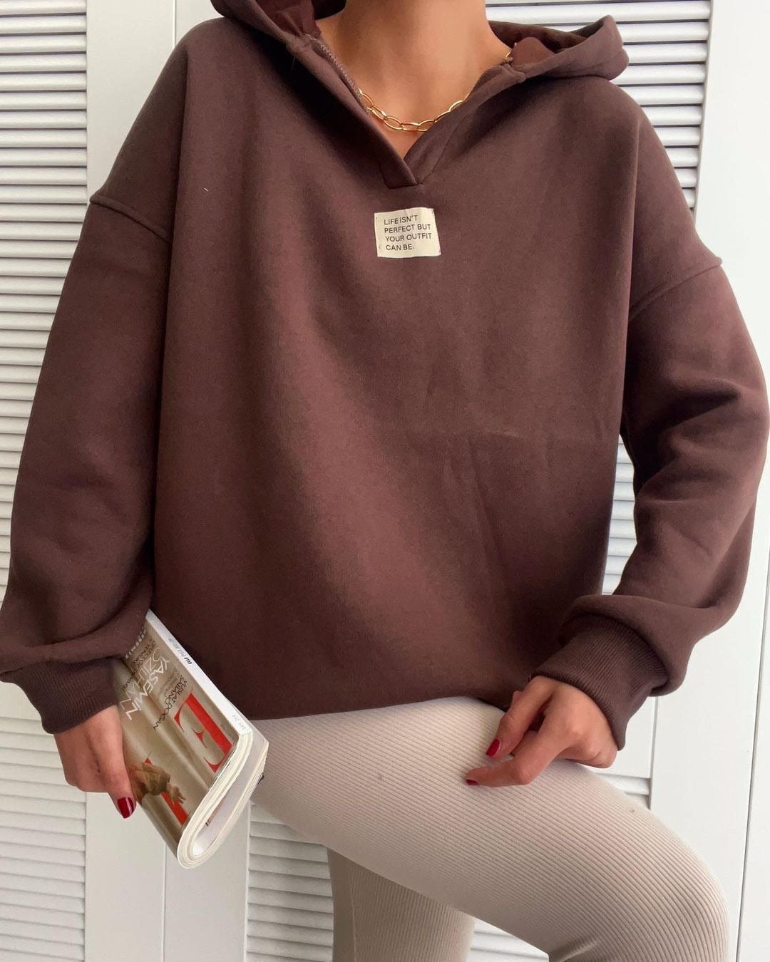 Damen gemütlicher Kapuzenpullover mit lässigem Schnitt und hochwertigen Materialien Merchesia