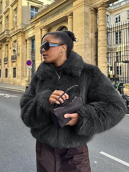 Damen Designer Kunstfelljacke Merchesia