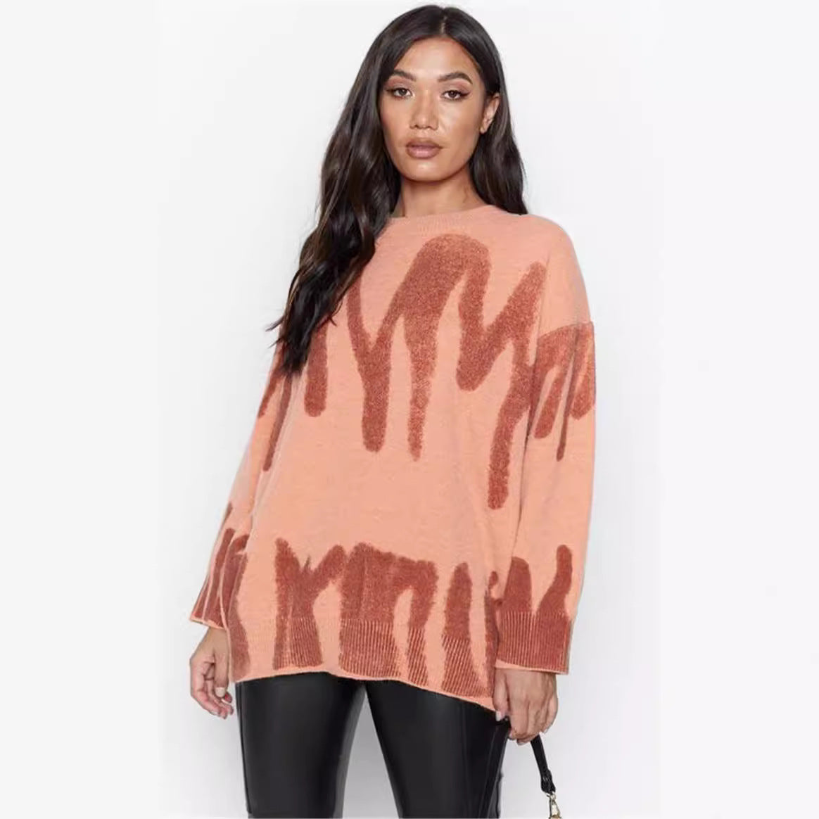 Damen Lässiger Pullover mit einzigartigem Farbverlauf und weitem Schnitt Merchesia