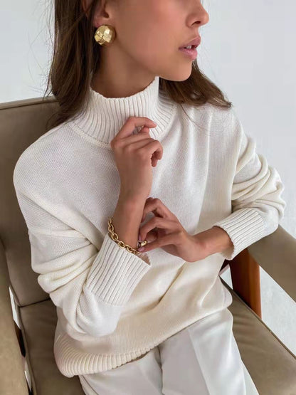 Damen eleganter Rollkragenpullover aus feinem Strick Merchesia