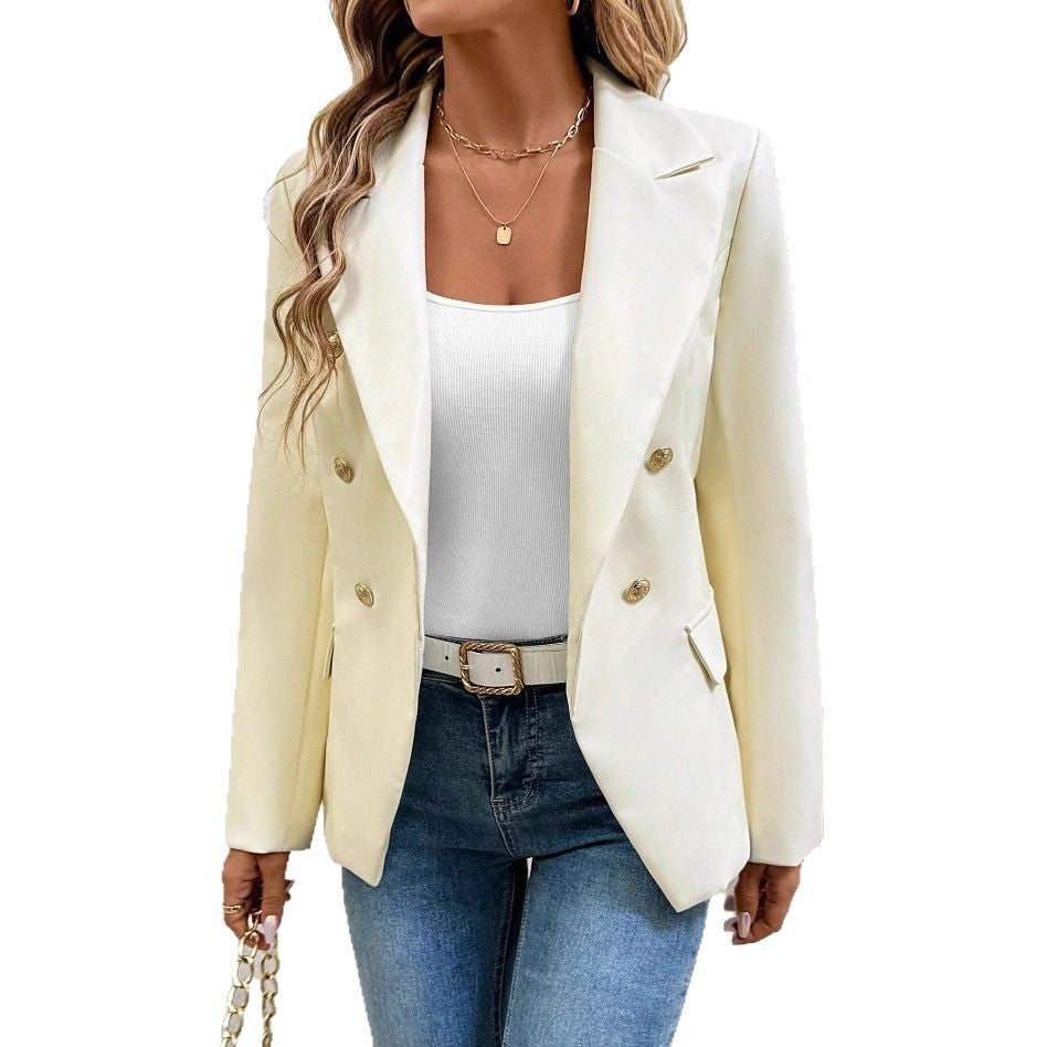 Damen Eleganter Oversized Blazer mit doppelter Knopfleiste Merchesia
