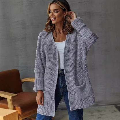 Damen Strickjacke mit strukturiertem Design und praktischen Taschen Merchesia