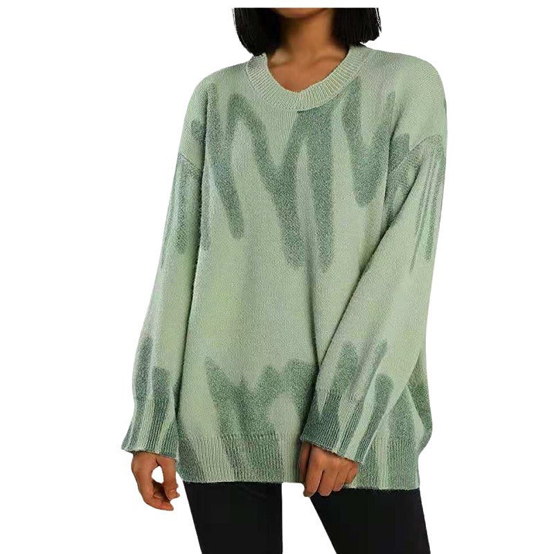 Damen Lässiger Pullover mit modernem Abstract-Design und oversized Passform Merchesia