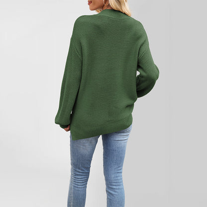 Damen Grobstrickpullover mit überschnittenen Schultern Merchesia