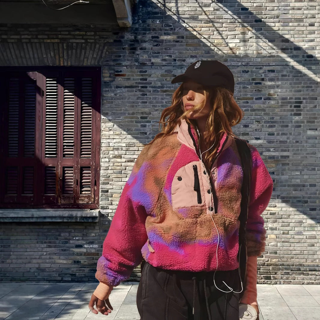 Damen Fleecejacke mit modernem Farbverlauf Merchesia