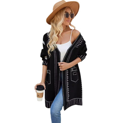 Damen Strickjacke mit einzigartigem Muster und lässigem Schnitt Merchesia