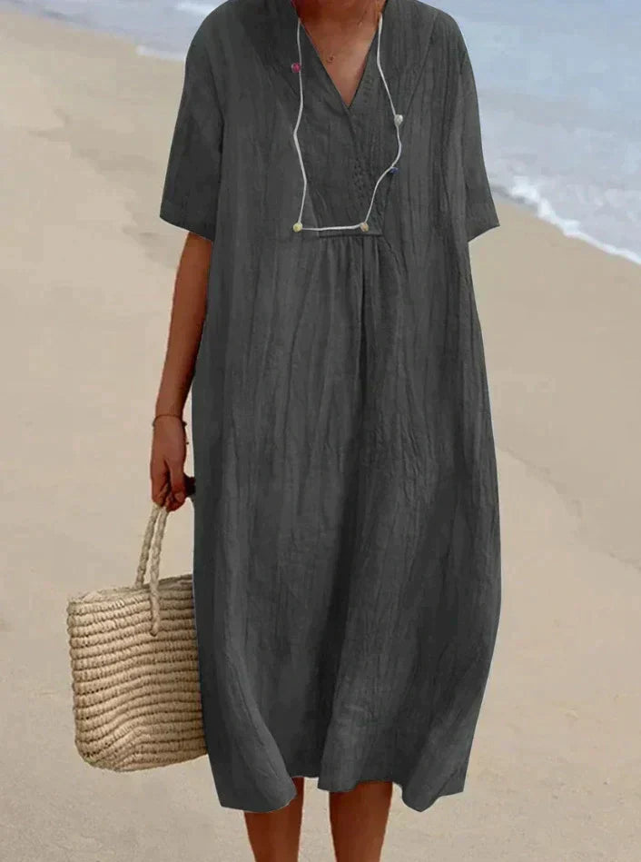 sommerkleid aus baumwolle und leinen