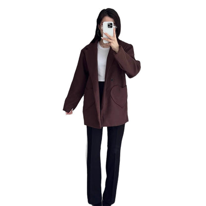 Damen modischer Oversized-Mantel mit großzügigen Taschen und Revers Merchesia