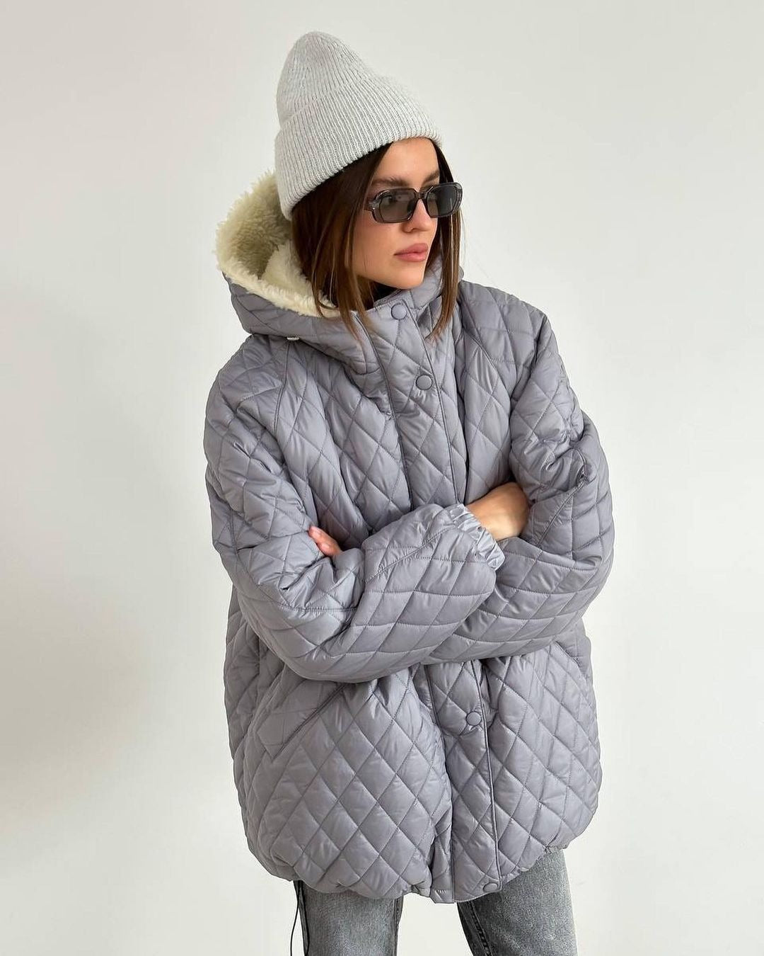 Damen Gesteppter Parka mit einem hohen Kragen und weichem Innenfutter Merchesia