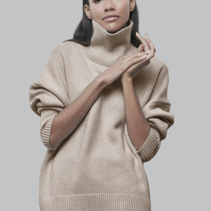 Damen Oversized Rollkragenpullover aus weichem Strick Merchesia