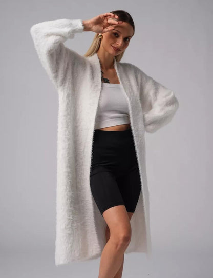 Damen Kuscheliger Strickmantel mit seitlichen Schlitzen und weitem Schnitt Merchesia