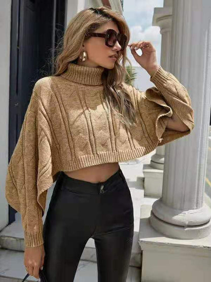 Damen Kuscheliger Pullover mit hohem Kragen und großzügigem Schnitt Merchesia