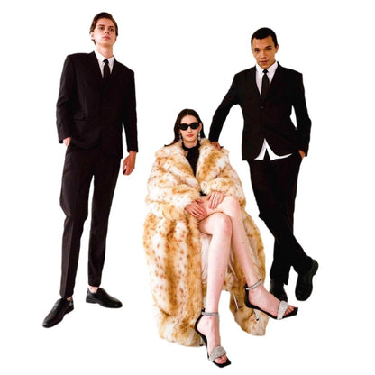 Damen Luxuriöser Oversized-Kunstfellmantel im Animal-Print Merchesia