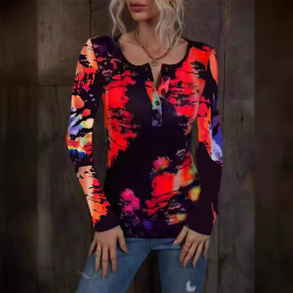 Damen Langarmshirt mit buntem Farbverlauf Merchesia