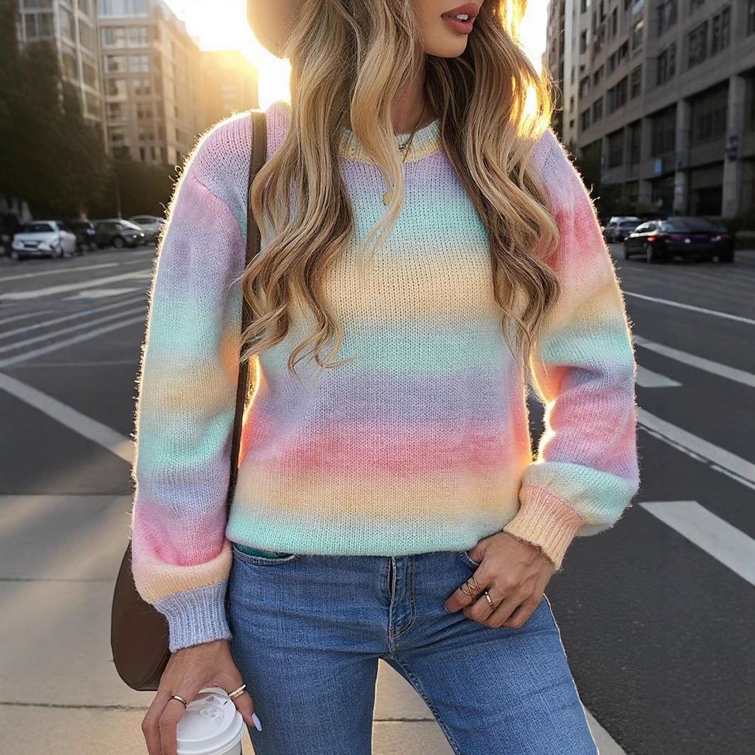 Damen modischer Pullover mit sanften Farbverlauf und relaxed Fit Merchesia