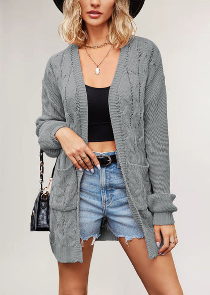 Damen Strickjacke mit Kabelmuster Merchesia