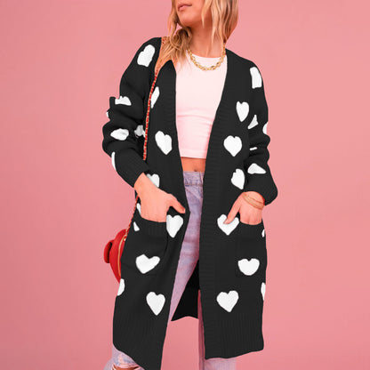 Damen Strickjacke mit Herzen Merchesia