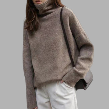 Damen Oversized Rollkragenpullover aus weichem Strick Merchesia