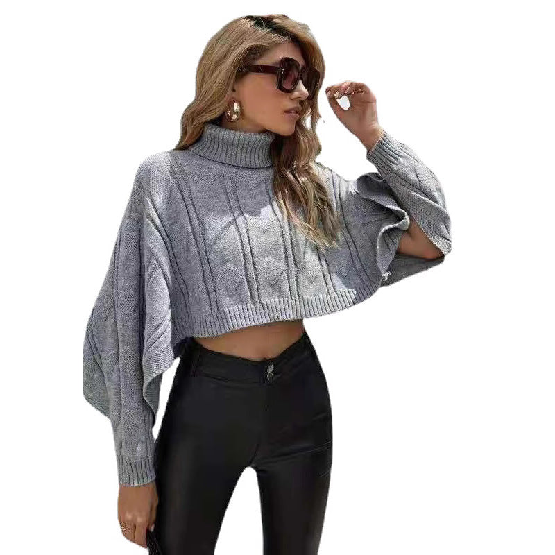 Damen Kuscheliger Pullover mit hohem Kragen und großzügigem Schnitt Merchesia