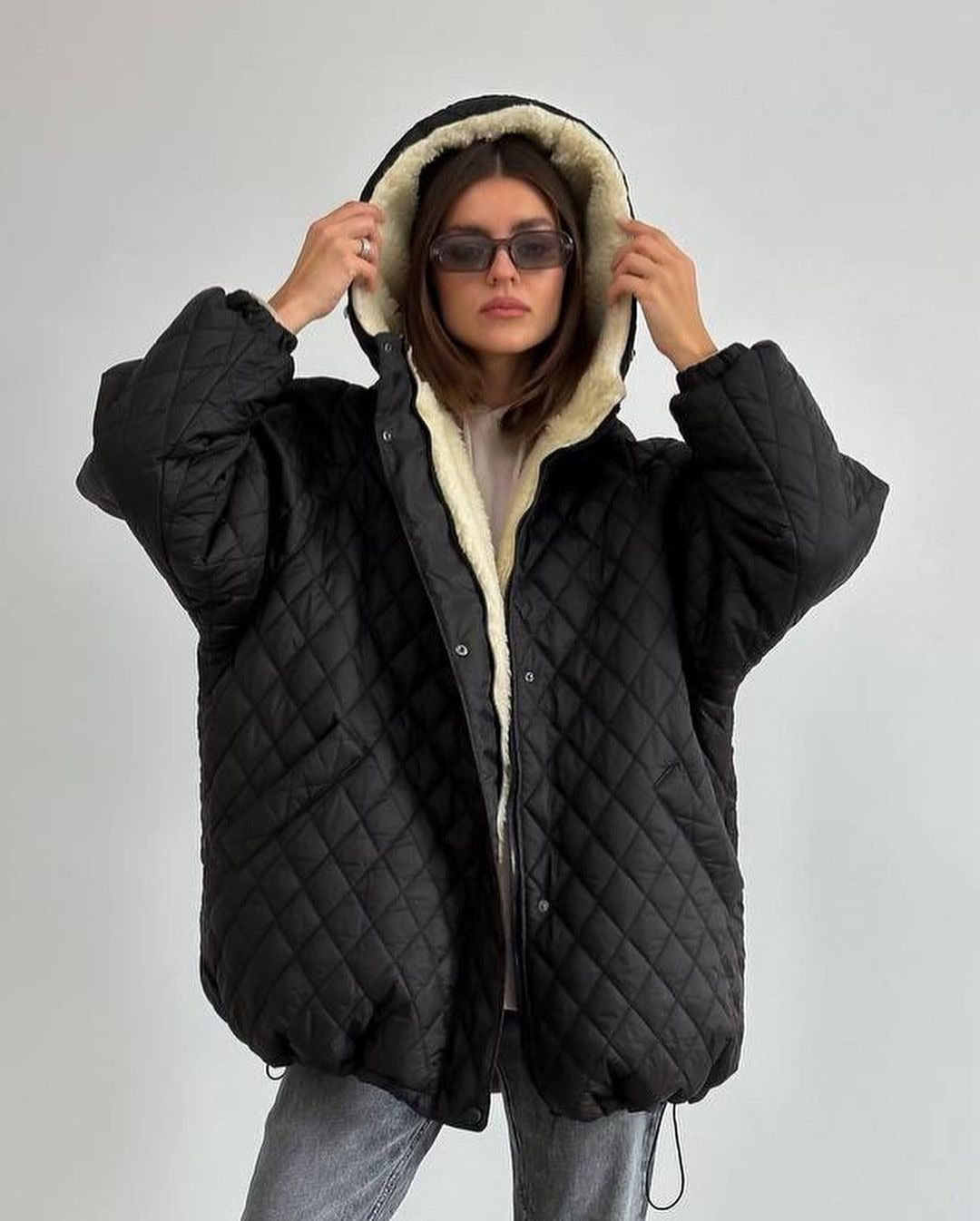 Damen Gesteppter Parka mit einem hohen Kragen und weichem Innenfutter Merchesia