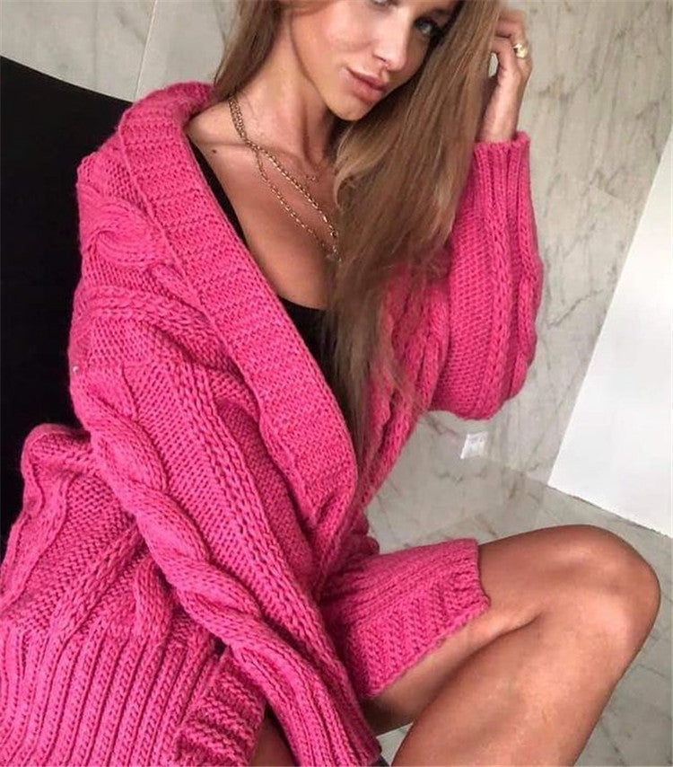 Damen Großer Oversized Strickpullover Merchesia