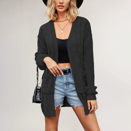 Damen Strickjacke mit Kabelmuster Merchesia