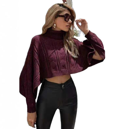 Damen Kuscheliger Pullover mit hohem Kragen und großzügigem Schnitt Merchesia