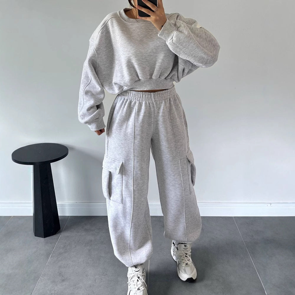 Damen Bequemer Freizeitanzug mit lässigem Schnitt und praktischen Taschen Merchesia