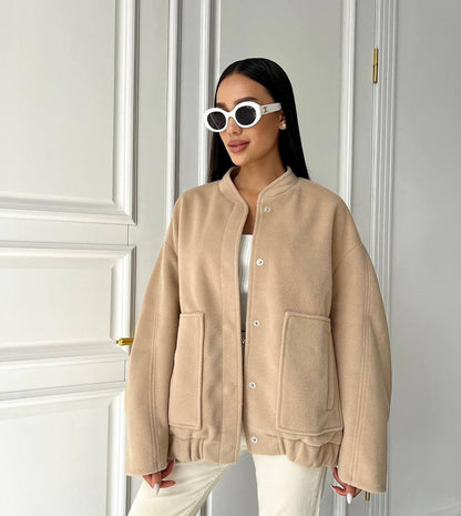 Damen Fleecejacke mit lässigem Schnitt und praktischen Taschen Merchesia