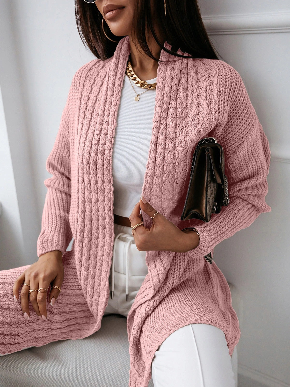 Damen Langarm Strickcardigan Merchesia