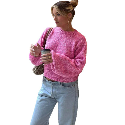 Damen Modischer Strickpullover mit weit geschnittenen Ärmeln Merchesia