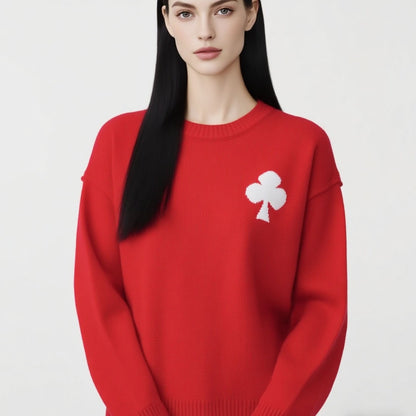 Damen Kuscheliger Pullover mit dekorativem Motiv Merchesia