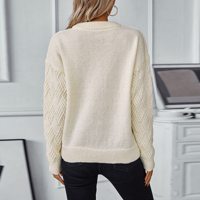 Damen Strickpullover mit modernem Strukturmuster und bequemer Passform Merchesia