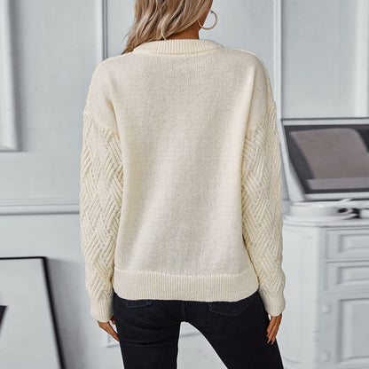 Damen Strickpullover mit modernem Strukturmuster und bequemer Passform Merchesia