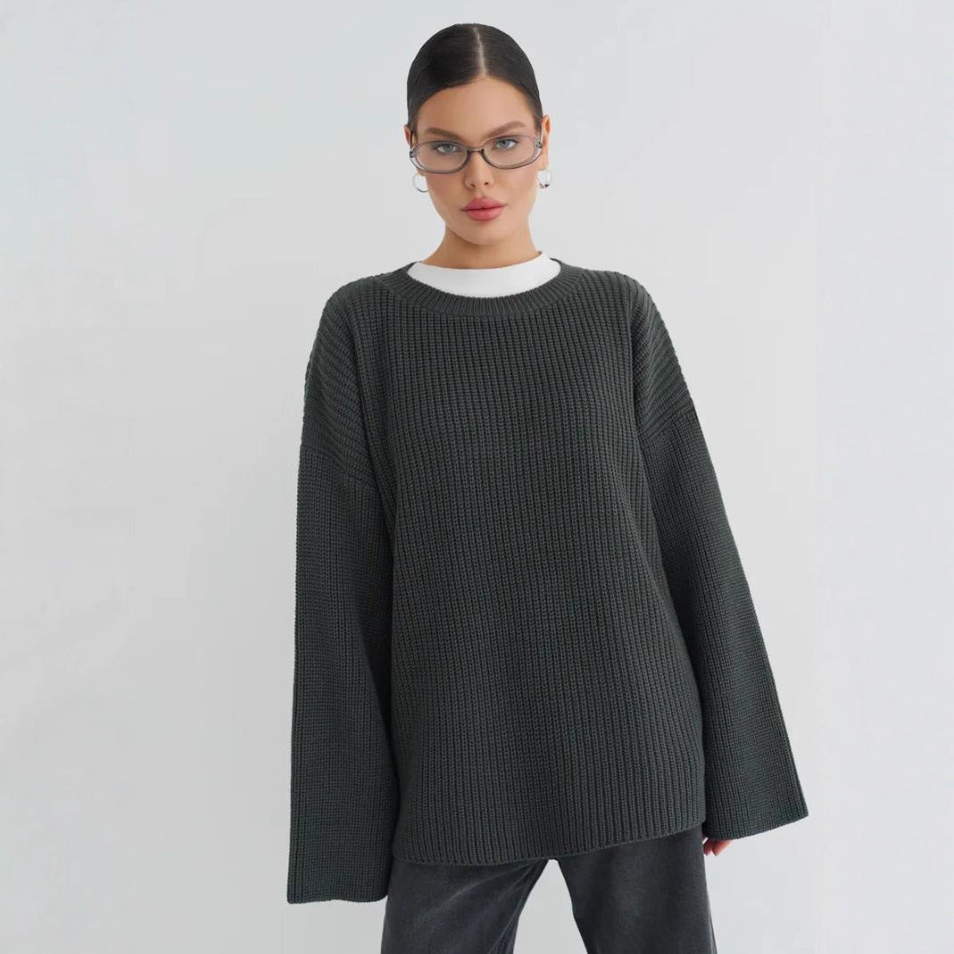 Damen Oversized Strickpullover mit strukturiertem Design und lässigem Schnitt Merchesia