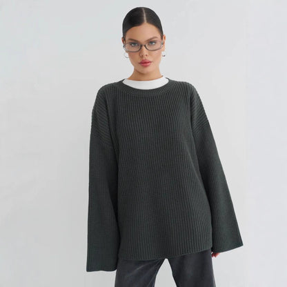 Damen Oversized Strickpullover mit strukturiertem Design und lässigem Schnitt Merchesia