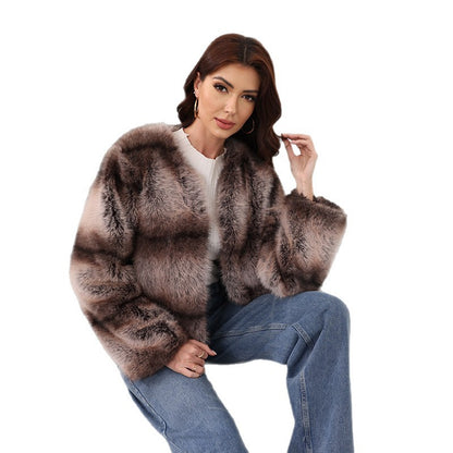 Damen Elegante und warme Kunstpelzjacke Merchesia