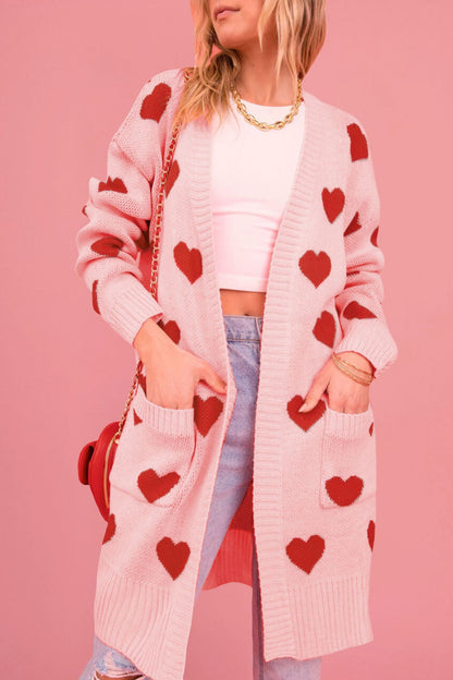 Damen Strickjacke mit Herzen Merchesia