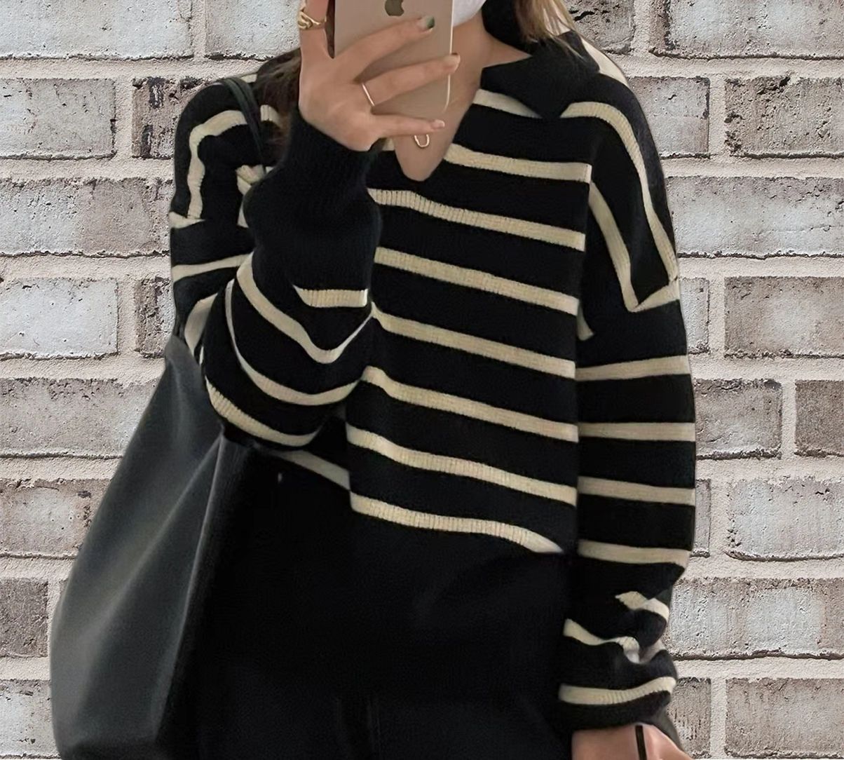 Damen gestreifter Pullover Merchesia