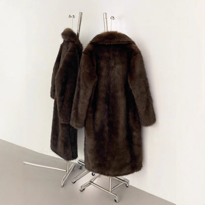 Damen Langhaarmantel für elegante Anlässe Merchesia